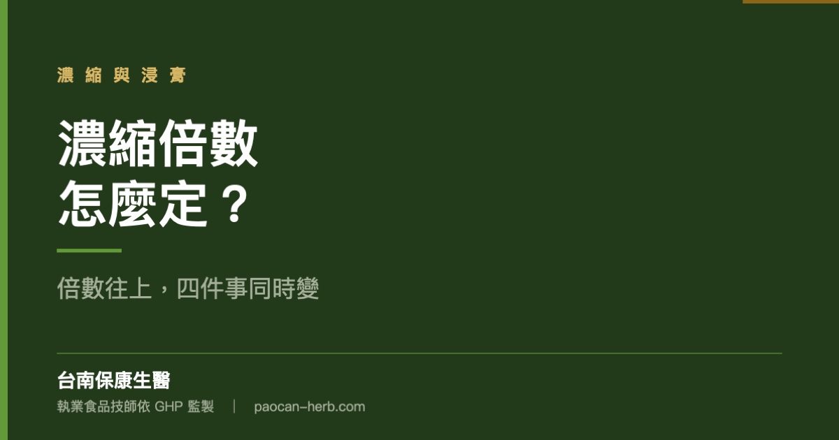濃縮倍數怎麼定？從浸膏到即飲的取捨